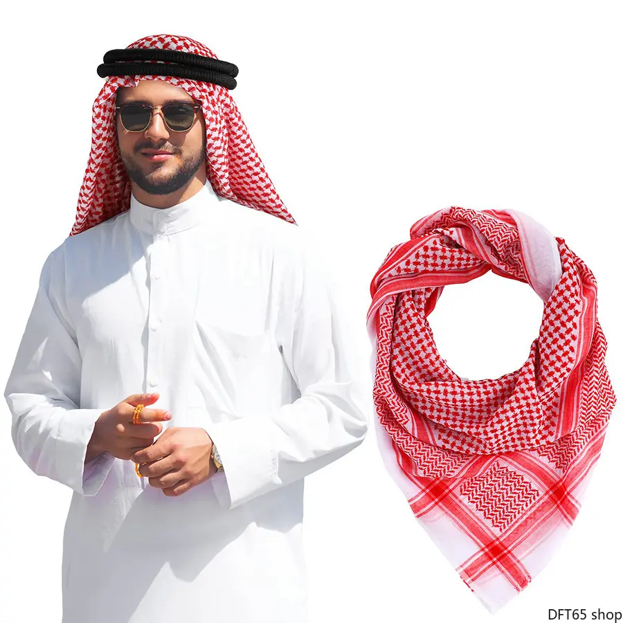 Men's Jacquard Polyester Multi-Function Neck Scarf - Light, Thin, Breathable, UV-Shielding, Wind-Resistant Woven Wrap - Convertible Casual Travel Hiking & Outdoor Head Accessory