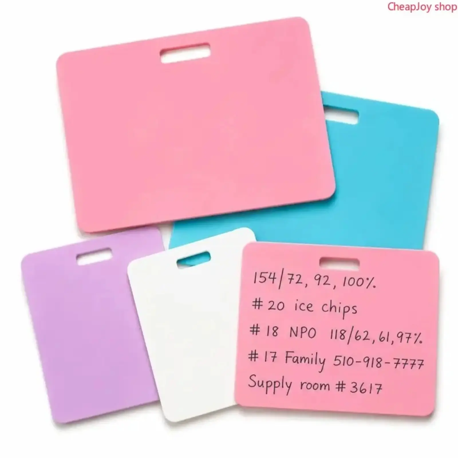 4 Pack Reusable Badge Buddy Notepads, Erasable Dual Style Vertical and Horizontal Badge Reel Note Pads, Writable Wipeable Quick Note Accessories for Office and Daily Use