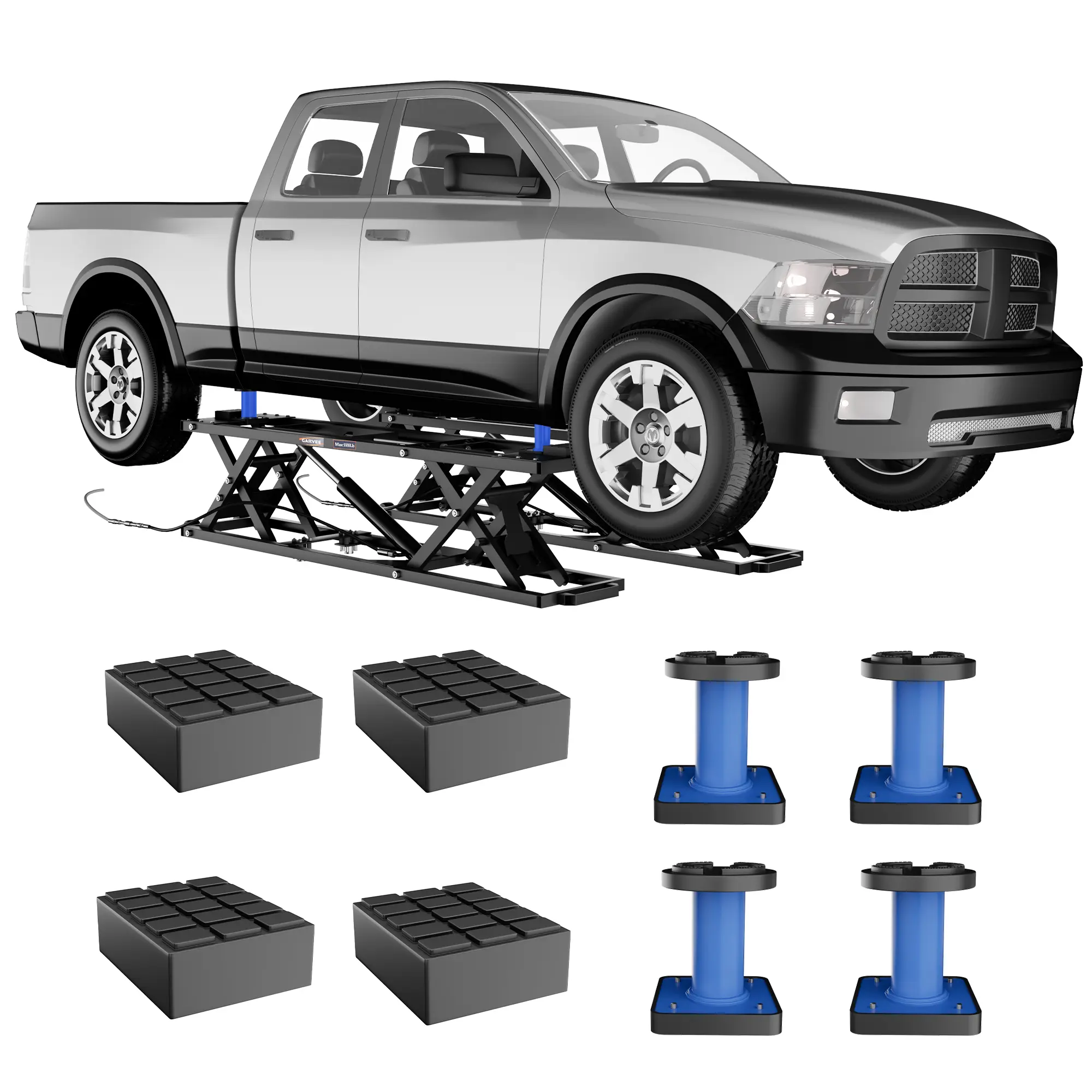 Quick Car Lift System for Home Garage - 5000 7000 lbs Automatic Hydraulic Frame Lift with 120V Electric Pump, Underbody Repair Maintenance Jack Stand for Low Profile Cars SUV