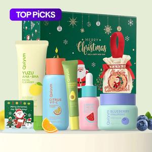 mother's day gift, fruit skin care kit, 1 set facial cleanser & eye cream & serum & berries moisturizer & scraper & hair tie & makeup bag, skin care kit for women & girls, skin rejuvenating cosmetic set,  spa gift set, cosmetic, moisture