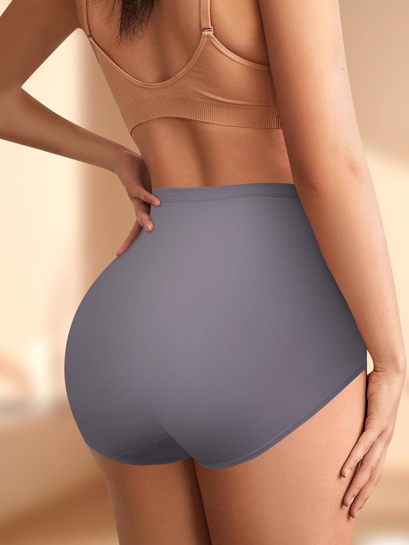 QUASTI 7-Piece High Waisted Cotton Women's Underwear, Featuring Color Blocking Design, Daily Comfortable Skin Friendly Underwear, High Elasticity Anti Rolling And Hip Lifting Women's Underwear, Cute, Elegant & Fashionable Underwear, Minimalism, S-XXL