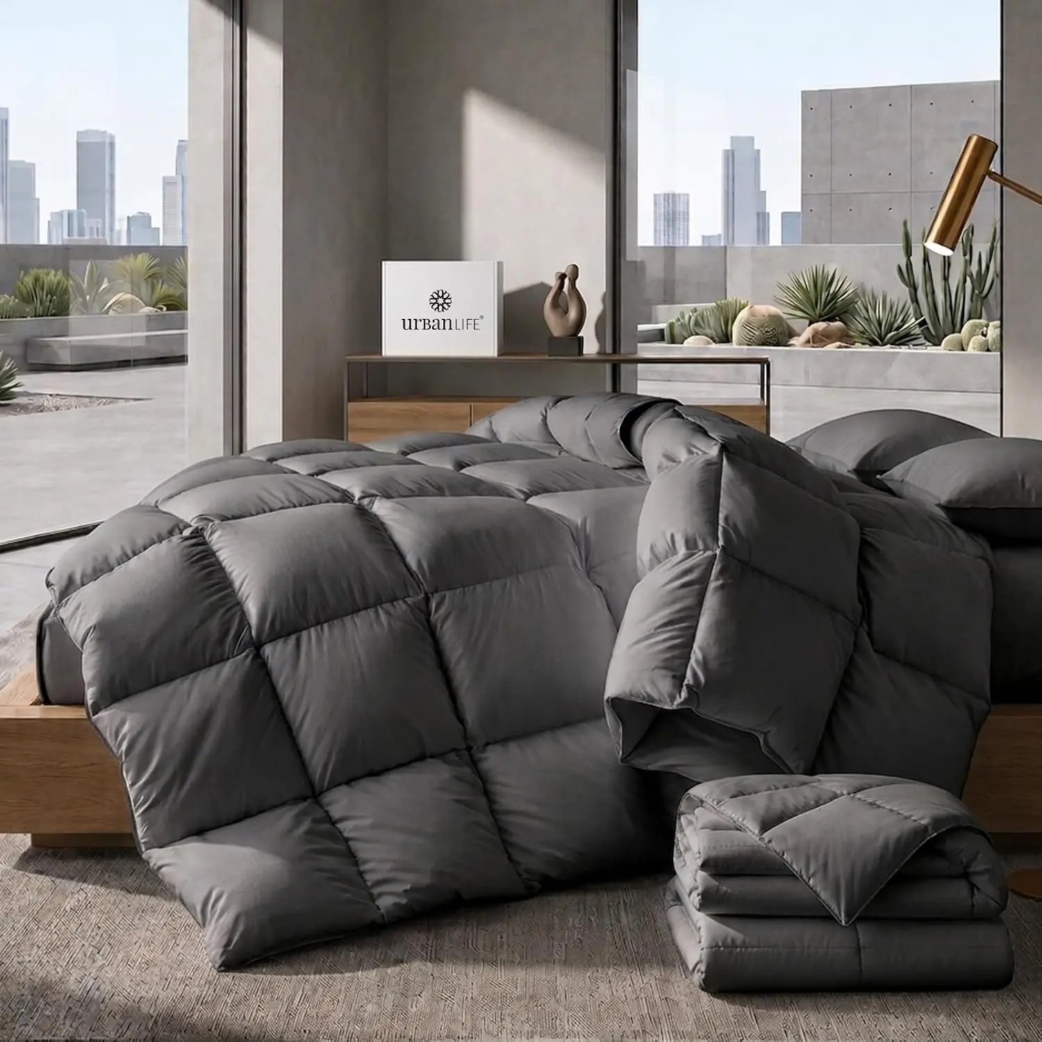 Twin Size Goose Feather Down Comforter, Cloud Soft Duvet Insert