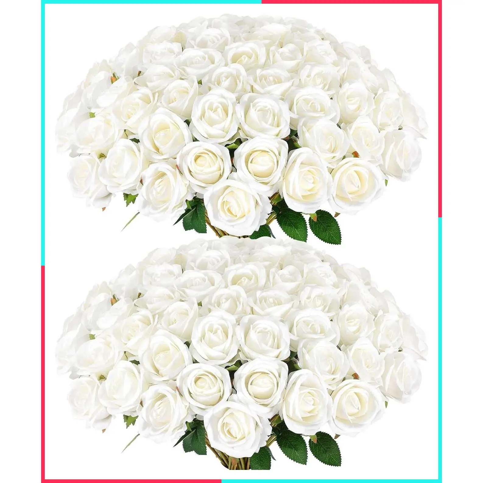 60 Pcs Artificial Roses Bulk Velvet Silk White Roses for Wedding Centerpieces Bridal Bouquet Mother's Day Valentine's Day Home Decor