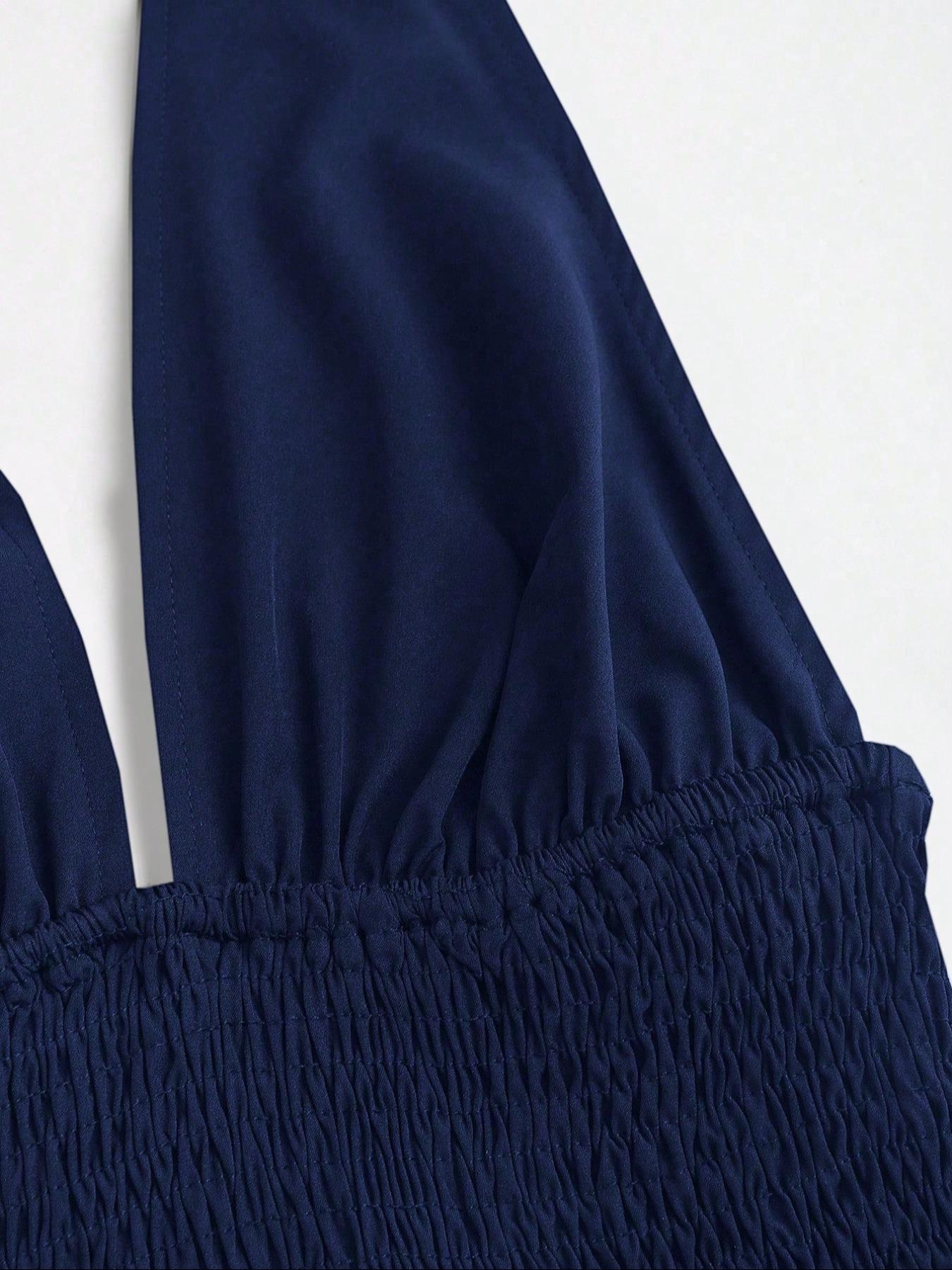 Women's Solid Backless Halter Neck Dress, Elegant Fashion Chic Casual Dress for Party Club Dating Wear, Women Dress for Summer