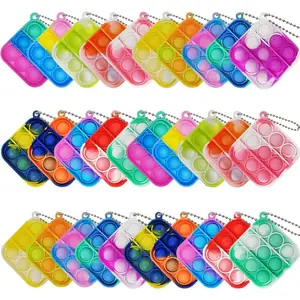 30 Pcs Mini Pop Bubble Fidget Toys, Silicone Keychain Small Pop Bulk for Party Favors, Classroom Prizes, Reliever Hand Toy Goodie Bag Stuffers Halloween Christmas Birthday Gifts for Kids Studentsfidget toys