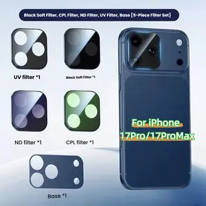 New Magnetic Filter Lens Upgrade Set, 4-In-1 Phone Camera Lens Filters, Compatible with iPhone 17 Pro/17 Pro Max, Ar Anti-Reflection, Nd, Cpl, Soft, UV Filters