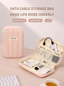 Data Cable Organizer Bag, Multi-Layer Design, Portable Lightweight Material, Waterproof Digital Accessories Storage, Charger, Earphone Case
