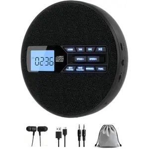 Portable CD Player with FM Transmitter for , Rechargeable Small CD Player Portable with  &  Stereo Speakers for , Anti-Skip, Resume Playback, AUX/USB, Headphones