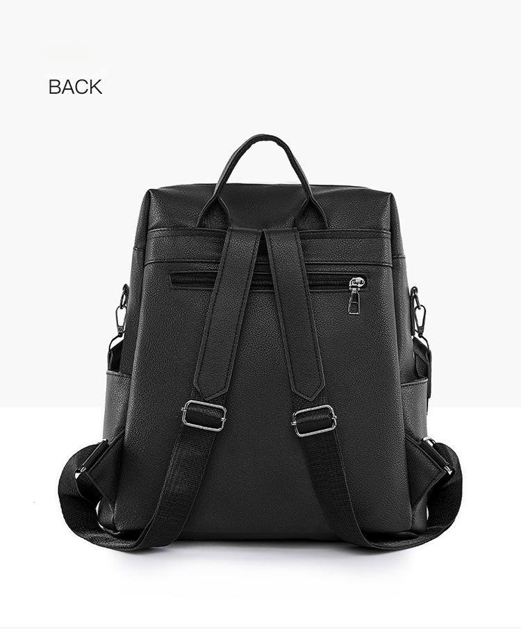 Vintage PU Backpack Casual Large Capacity Women's Backpack