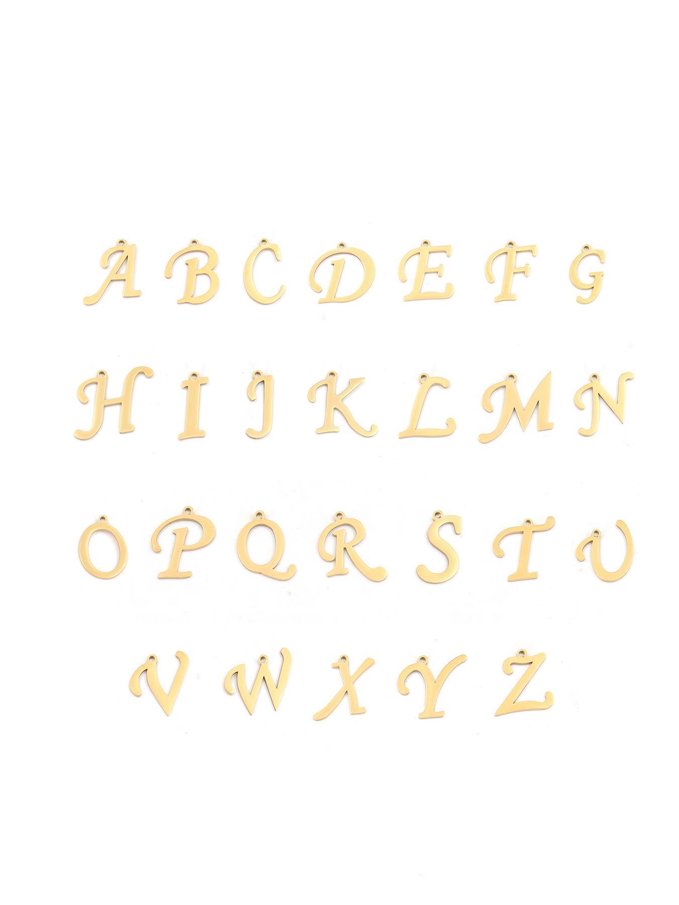 Letter Pendant Necklace, Necklace Initial for Women, Stainless Steel Ot Buckle Jewelry for Party, Daily Clothing Decor, Trendy All-match & Exquisite Jewelry for Birthday Gift