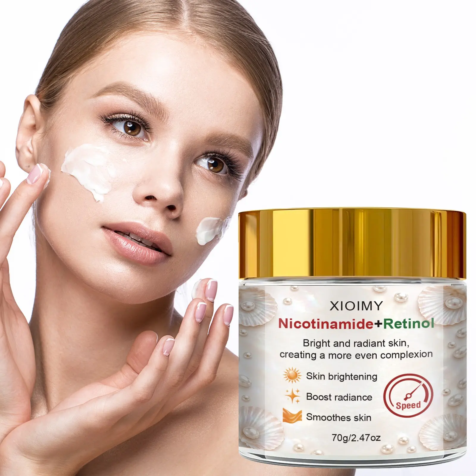 70g Niacinamide + Retinol Face Cream, Smooth Non-Greasy Moisturizer Hydrating Mask, Balm Level Hydration, Deeply Nourishing, Suitable for All Skin Types, Face and Neck Care