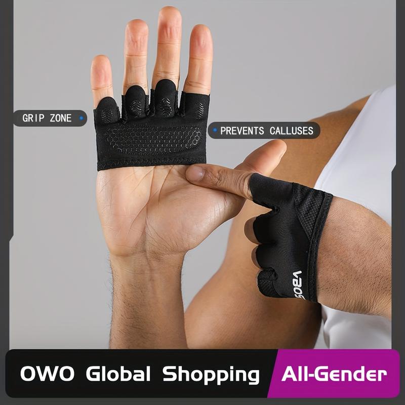 [Anti-Slip Fitness Gloves] 2pcs Unisex Half-Finger Fitness Gloves |   Anti-Slip Breathable Quick-Dry Moisture-Wicking Fabric, Ergonomic Finger Support & Lightweight for Yoga, Pilates, Gym Workouts - Light Gray/Pink/Black, Gym Accessories