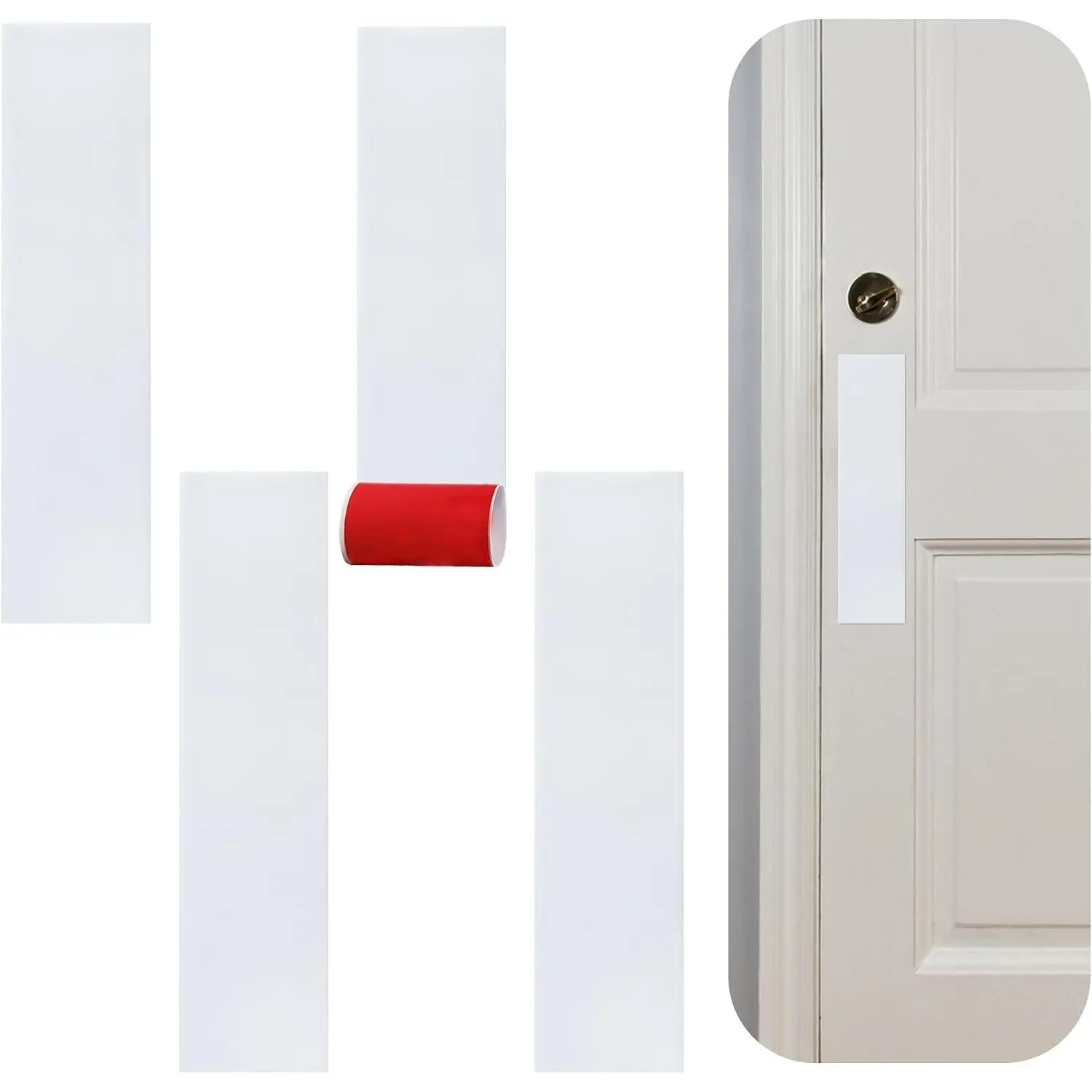 Rubber Bond Push Plates (4 Pack) 4" x 16" - Effortless Peel & Stick - Prevents Dents & Scratches - Self-Adhesive & Universal Fit (White)