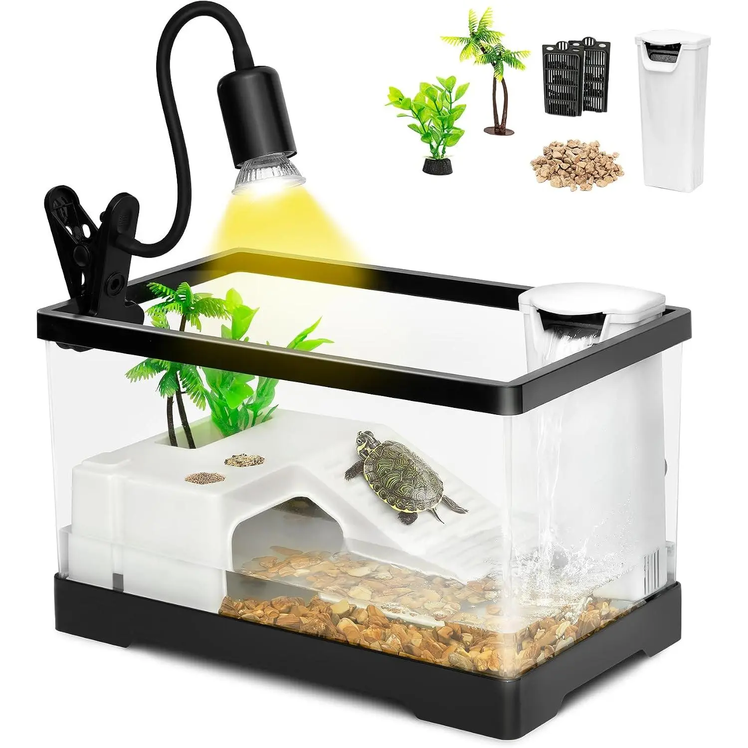 Baby Turtle Tank Starter Kit, 4.6 Gal, 15.8 x 7.8 x 8.7 Inch