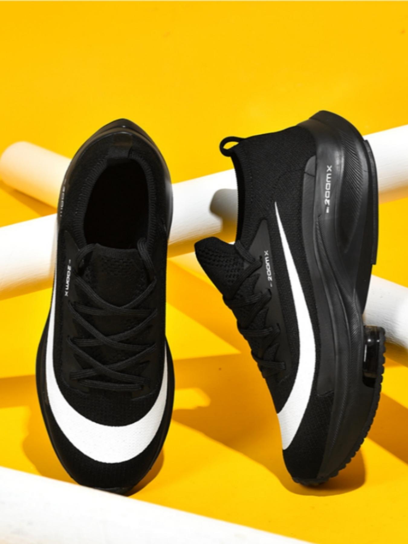 Unisex Letter & Striped Print Casual Breathable Sneakers, Air Sole Sneakers for Daily Wear, Versatile Athleisure Style, Fashionable Running Shoes