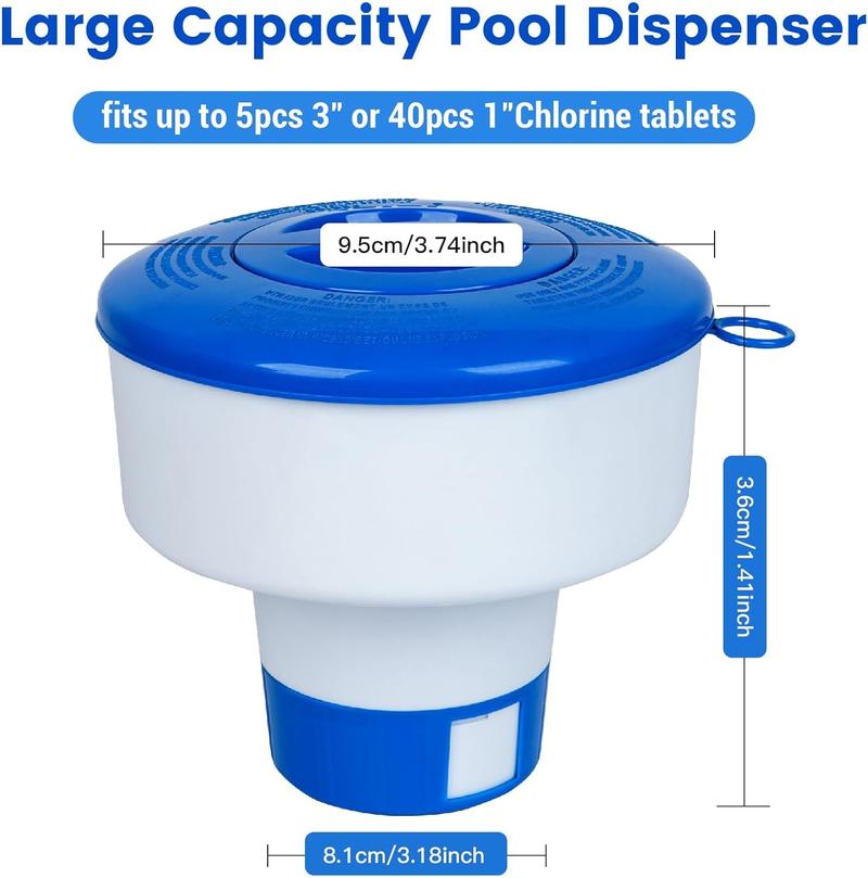Pool Chlorine Floater for Pools Fits 3" Tablets,7" Diameter Chlorine Tablet Floater with Adjustable Flow Vents Balanced  Dispenser for hot tub/SpaCollapsible