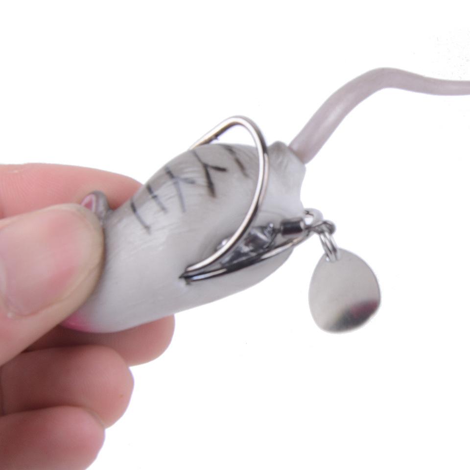 Topwater Frog Lure 4.5cm 10.5g Rat Mouse Shape with Blade Double Hooks Soft Fishing Bait
