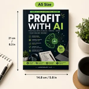 Ai Profit Guide Workbook A5, 50 Templates for Practical Tips, Digital Products, Content Creation, Online Income, Essential Business Tool