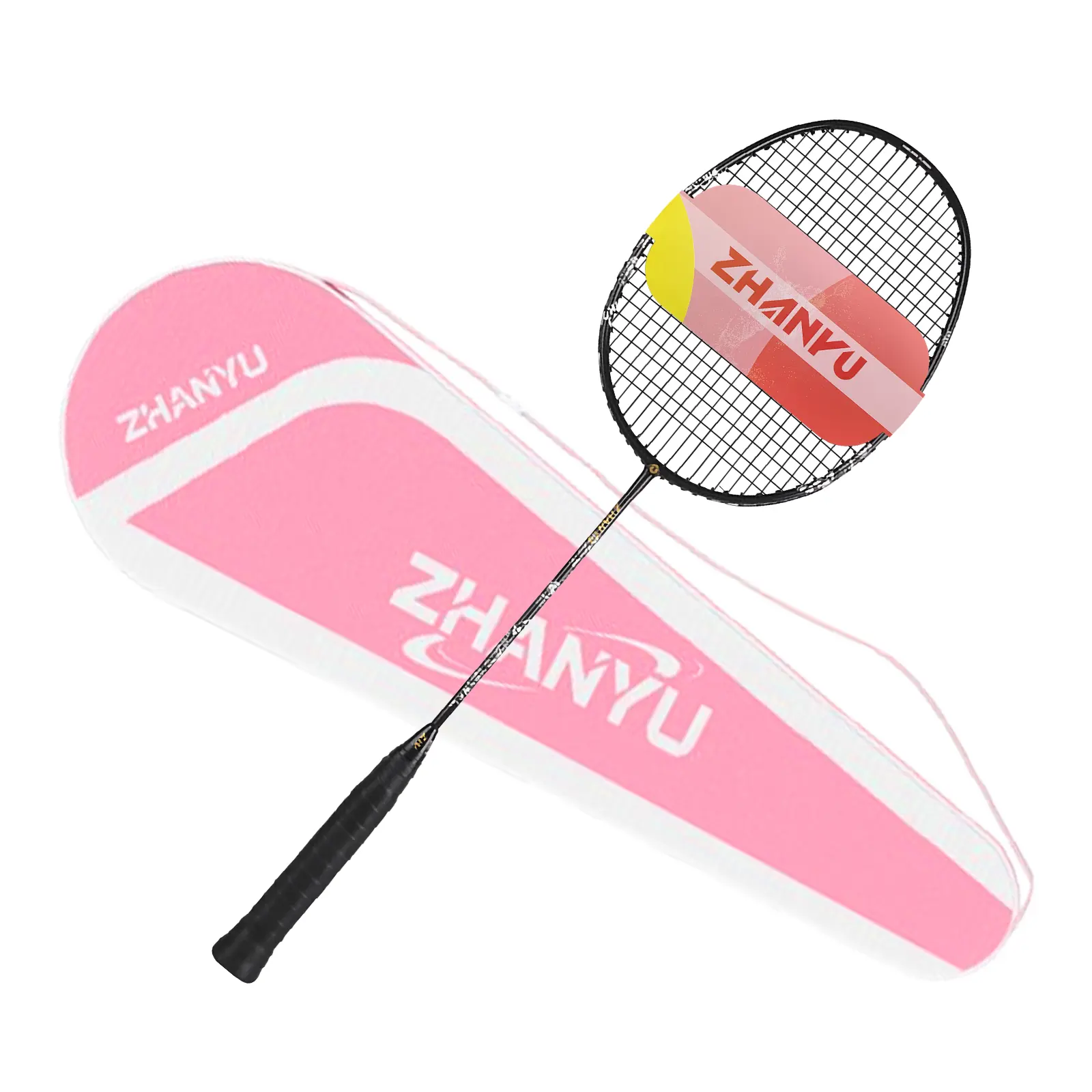 Badminton Racket, Both Offensive and Defensive, Lightweight 75 g, All‑Carbon Fiber One‑Piece Molded Professional Durable Single Racket (Comes with a Ball Bag)