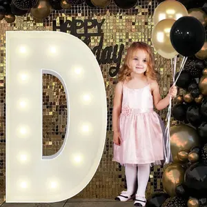 4FT Marquee Light Up Letters D, Big Marquee Letter for Baby Shower Birthday Engagement Wedding Marry Me Party Decor 2026 Graduation Decorations
