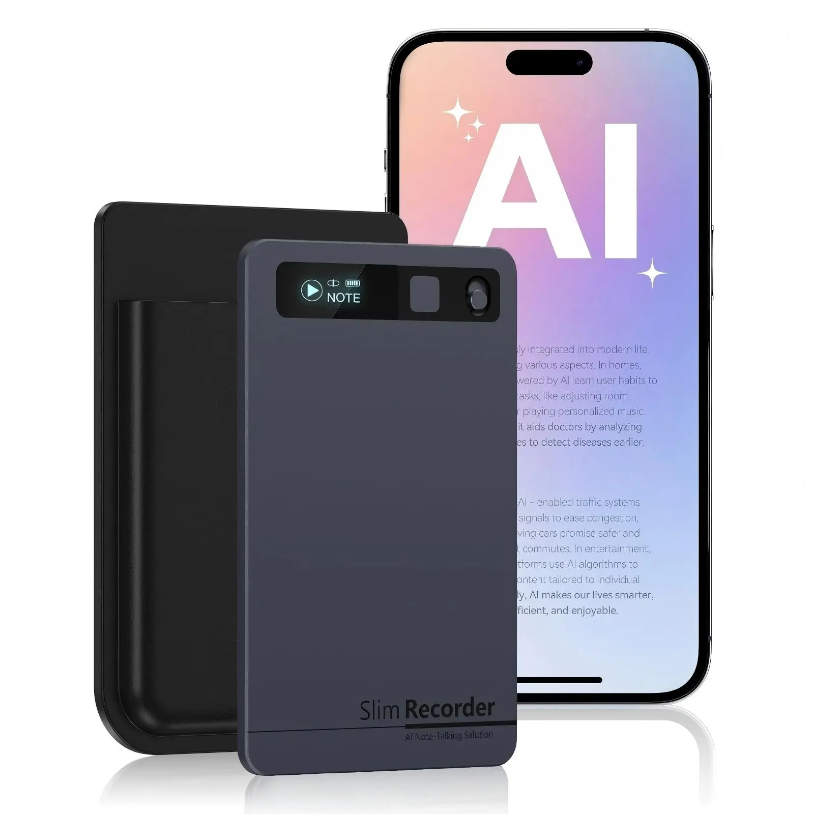 Ai Powered Smart Voice Recorder, Voice Activated Recorder, Portable Recording, Instant Transcription for Meetings, 152 Languages, 64GB Memory, 1-Year Cloud Storage, Tech Gadgets, Educational equipment, electronic learning equipment