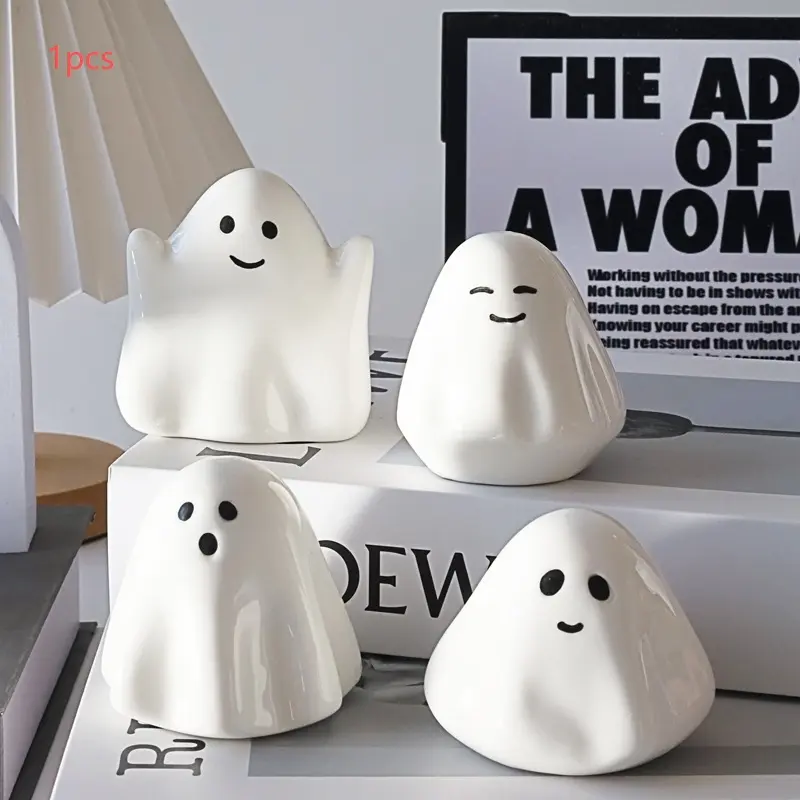 1 Pack of decorative ornaments, cute ghost design, very suitable for adding a little fun to your bathroom decoration, desktop ornaments, Decorative Figurines