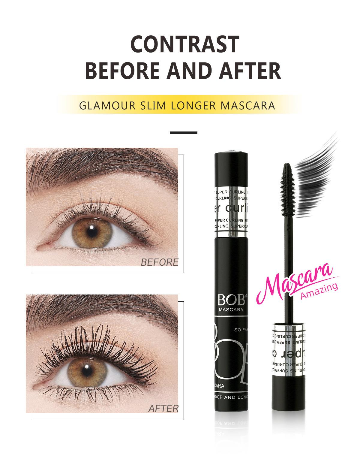 Bob Lengthening Mascara is waterproof, non-smudging, thick, curling, long-lasting, natural, and suitable for daily eyelash base makeup
