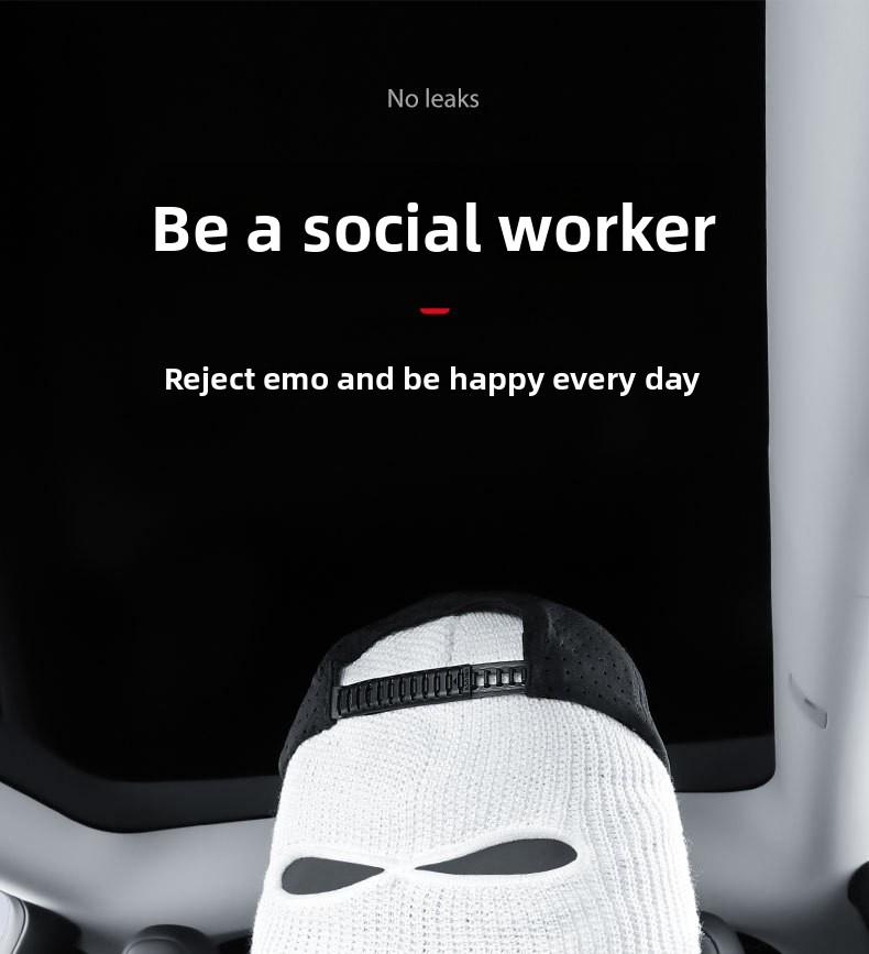 YZ Sentry Inspired Headrest Protector Funny Hat Ornament for Tesla Model3 Y Vehicles