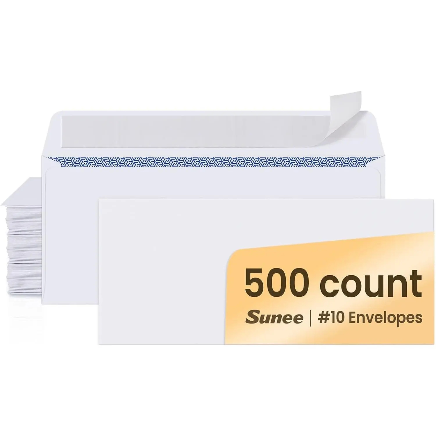 #10 Security-Tinted Self Seal Envelopes – 500 Pack White Windowless Mailing Envelopes, 24LB Printer Friendly for Business, Home & Office Use (4-1/8 x 9-1/2")