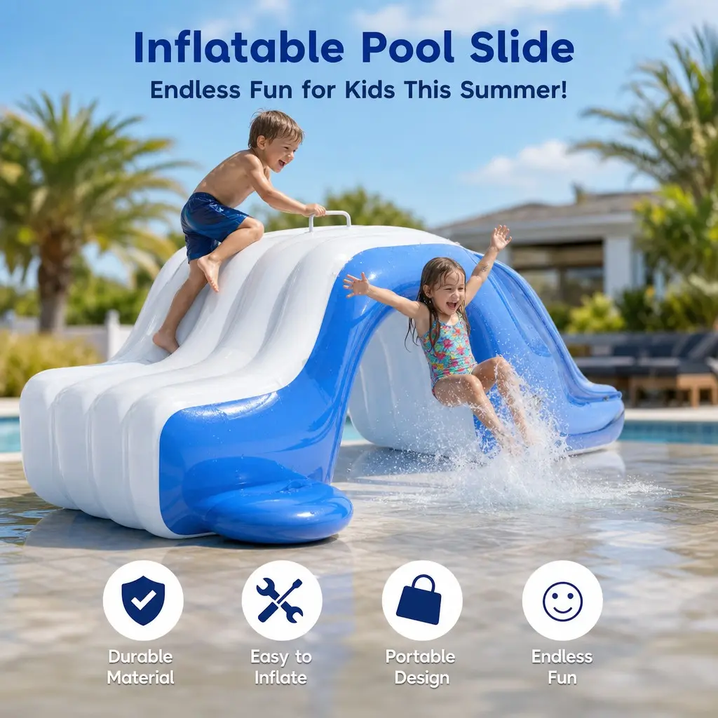 Inflatable Climbing Pool Slide with Stairs Safe Kids Water Slide for Home Swimming Pool Inflatable Water Slides