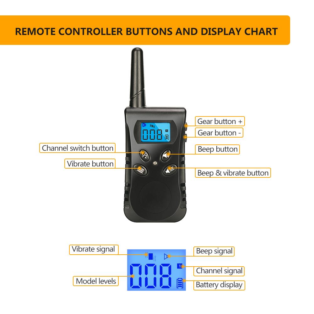 Vibrating Dog Collar, 1 Set Rechargeable & Waterproof Dog Training Collar with 2 Receivers, Training & Behavior Aids for Dogs