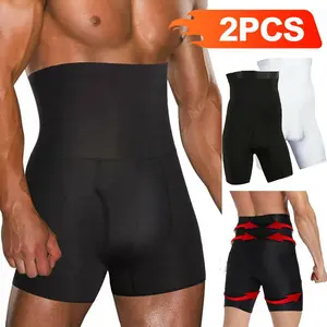 1/2PCS Men Tummy Control Shorts, Thigh Slimmer Boxer Shorts, Compression Girdle Underwear High Waist Trainer Shapewear Body Shaper Boxer Briefs Seamless Shapewear