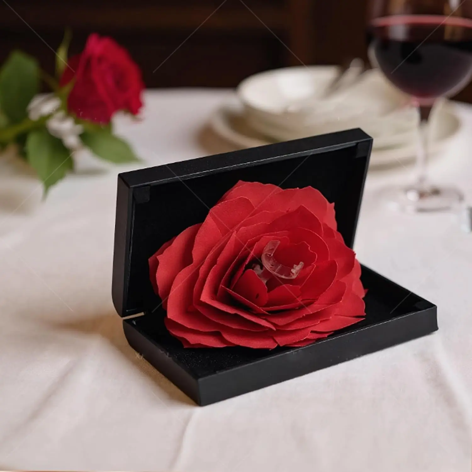 Creative Ring Box Small Ring case for Proposal Engagement Wedding Ceremony, Birthday,  Day, Birthday Gifts,Ring Rose Box   Storage Holder