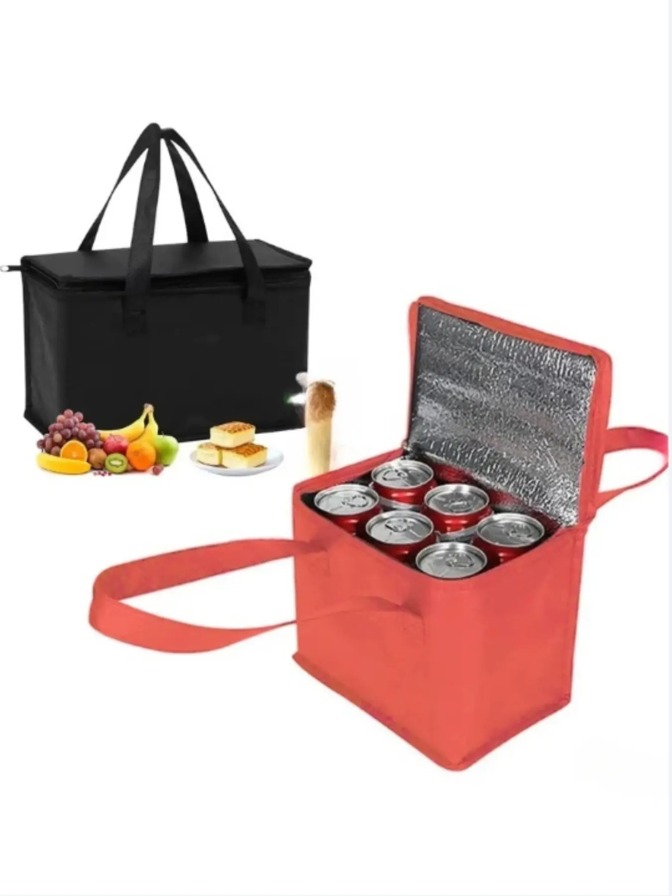 Portable Lunch Cooler Bag, Folding Insulation Picnic Ice Pack, Food Thermal Bag, Drink Carrier, Insulated Bags, Beer Delivery Bag