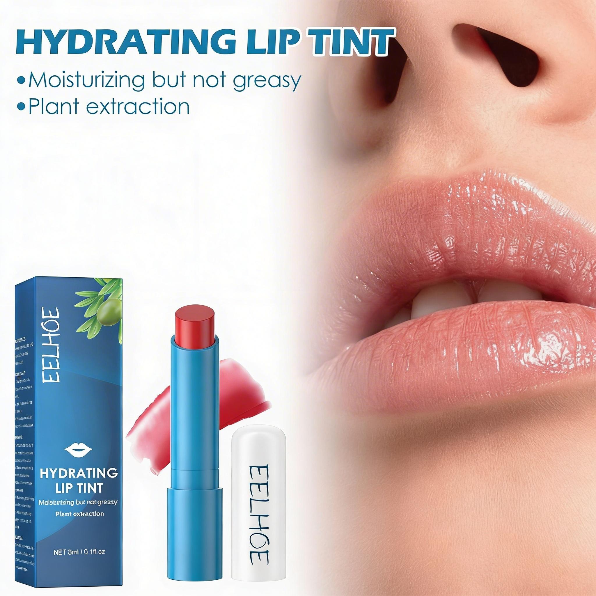 Hydrating Lip Tint, Beeswax Protects & Locks Moisture, Olive Oil + Rose Oil Nourish & Boost Radiance, Lightweight Non-Sticky Deep Hydration, Portable Pen Design for On-the-Go Lips