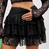 Women's Lace & Ruffle Trim Low Waist Mini Skirt, Street Fashion Y2K Aesthetic Style for Daily Wear, Trendy Flirty Summer Bottoms Fitted Design Skirt #GLOBAL PICKS