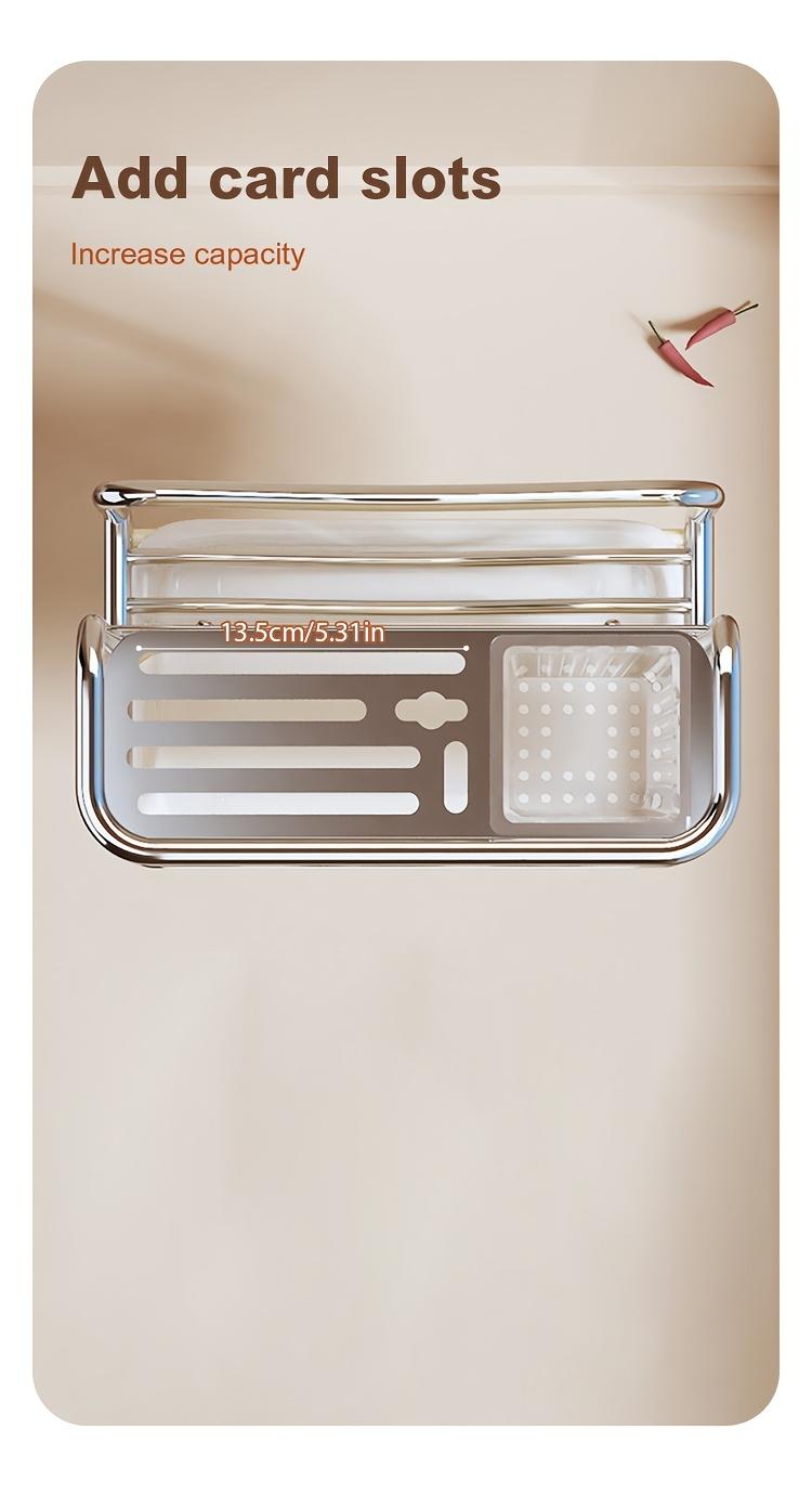 Stainless Steel Knife Organizer, a White Multifunctional Countertop Kitchen Storage Rack for Storing Knives, Cutting Boards, And Cutlery, Featuring a Draining Tray, Designed to Be Durable And Space-Saving