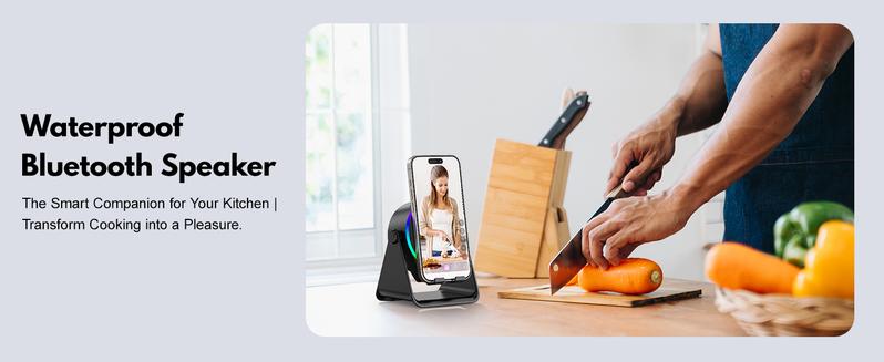 Ships the same day! 6-in-1 wireless sensor Bluetooth speaker with wireless microphone, phone and tablet stand, 8-color RGB wave light, portable karaoke stand. A perfect gift for friends and family. TikTokShopHolidayHaul  set  men