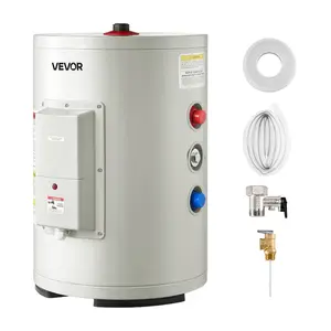 VEVOR 30 Gallon Electric Tank Water Heater, 5000W Point - of - Use Hot Water Heater with LED Display, Knob Control, Top Outlet, 240V with TP Valve for Large Families, Small Commercial Spaces, GrayHoliday gifts