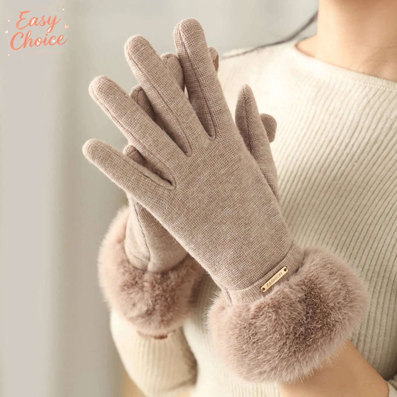 Solid Color Thick Thermal Warm Gloves, Windproof Plush Lined Cold Proof Driving Cycling Gloves, Soft Comfort Outdoor Wind Resistant Hand Warmer Accessories For Men Women Daily Use