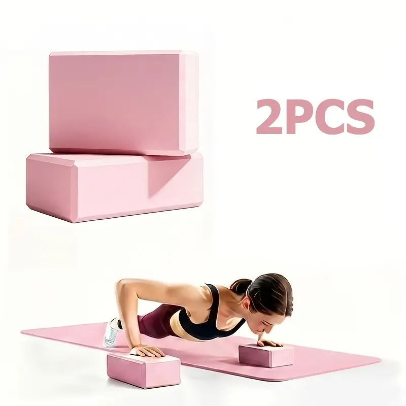 2pcs High-Density EVA Yoga Blocks, Enhance Flexibility, Suitable for Pilates And Stretching Exercises - Ideal for Home Gym And Training