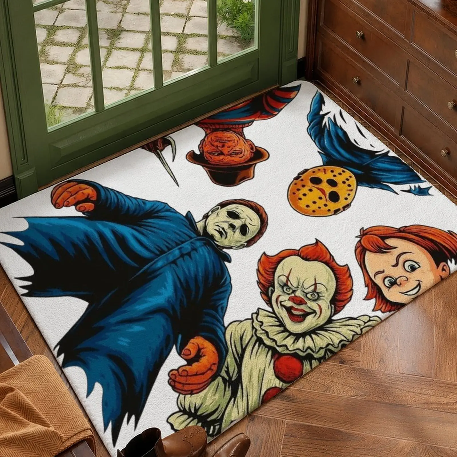Halloween 2026 Spooky Doormat Jack Skellington Sally Corpse Bride Tim Burton Gothic Front Door Rug Nightmare Before Christmas Halloween Decor Indoor Entrance Anti Slip Floor Mat Spooky Season Home Decor Trick Or Treat Party Decoration