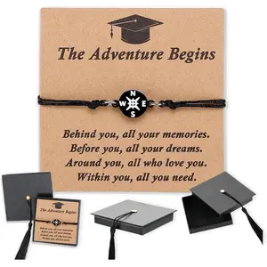 Unique Grad Cap Box 2026 Graduation Gifts for Her/Him - Adjustable Unisex Bracelet for Primary/Middle School/High School/College Grads