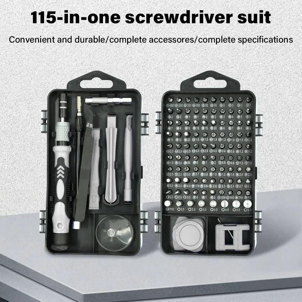 115-In-1 Precision Screwdriver Set, Magnetic Repair Tool Kit with Case, Ideal for PC, Phone, Laptop, Switch, Game Console, Watch, Glasses, Multifunctional Screwdriver