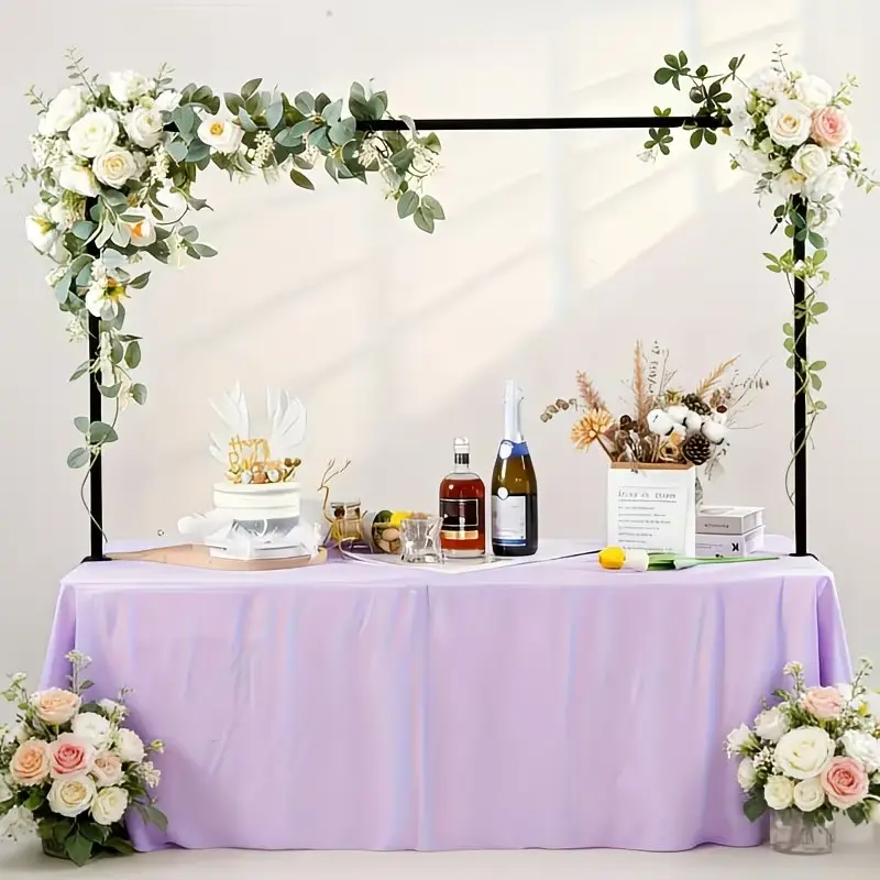 Adjustable Over Table Metal Arch Frame With Fixing Clamps, Reusable Lightweight Rack, Balloon Arch Stand, For Balloon Floral Display, Wedding Banquet Baby Shower Table Centerpiece Decor