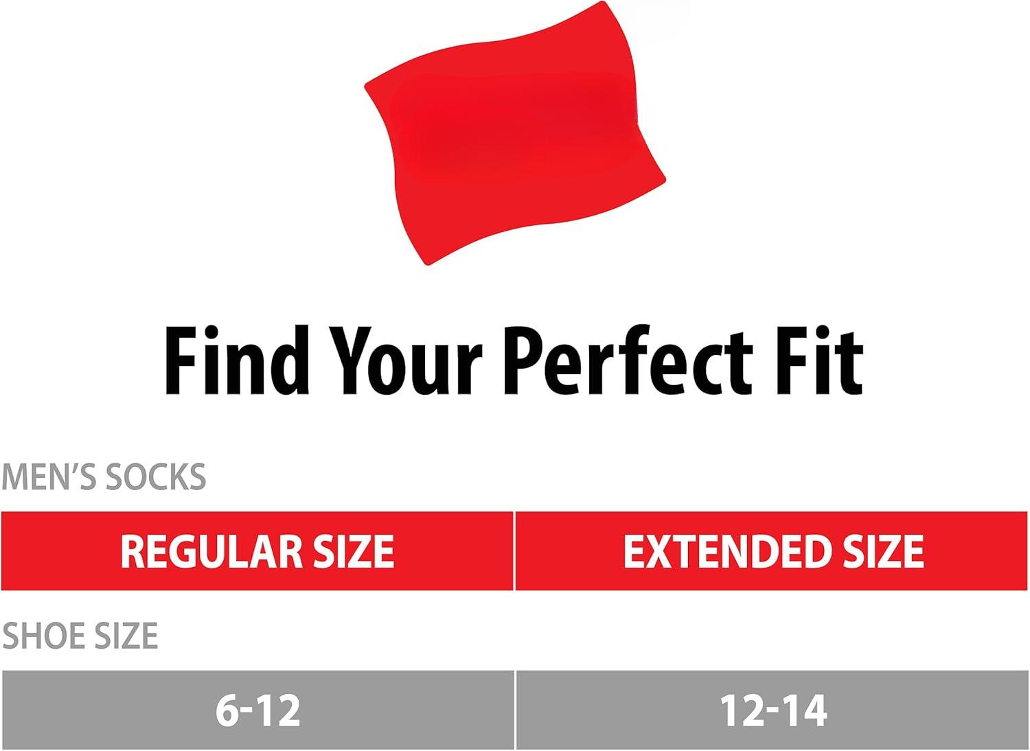 Men's Work Socks, Cushioned Crew Socks, Moisture-Wicking Socks & Odor Control, Black & White, 6 & 12 Pack Available