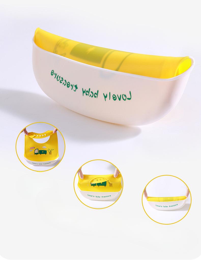 Food Grade Silicone Baby Bib, Ultra Soft Waterproof Feeding Bib for Toddlers