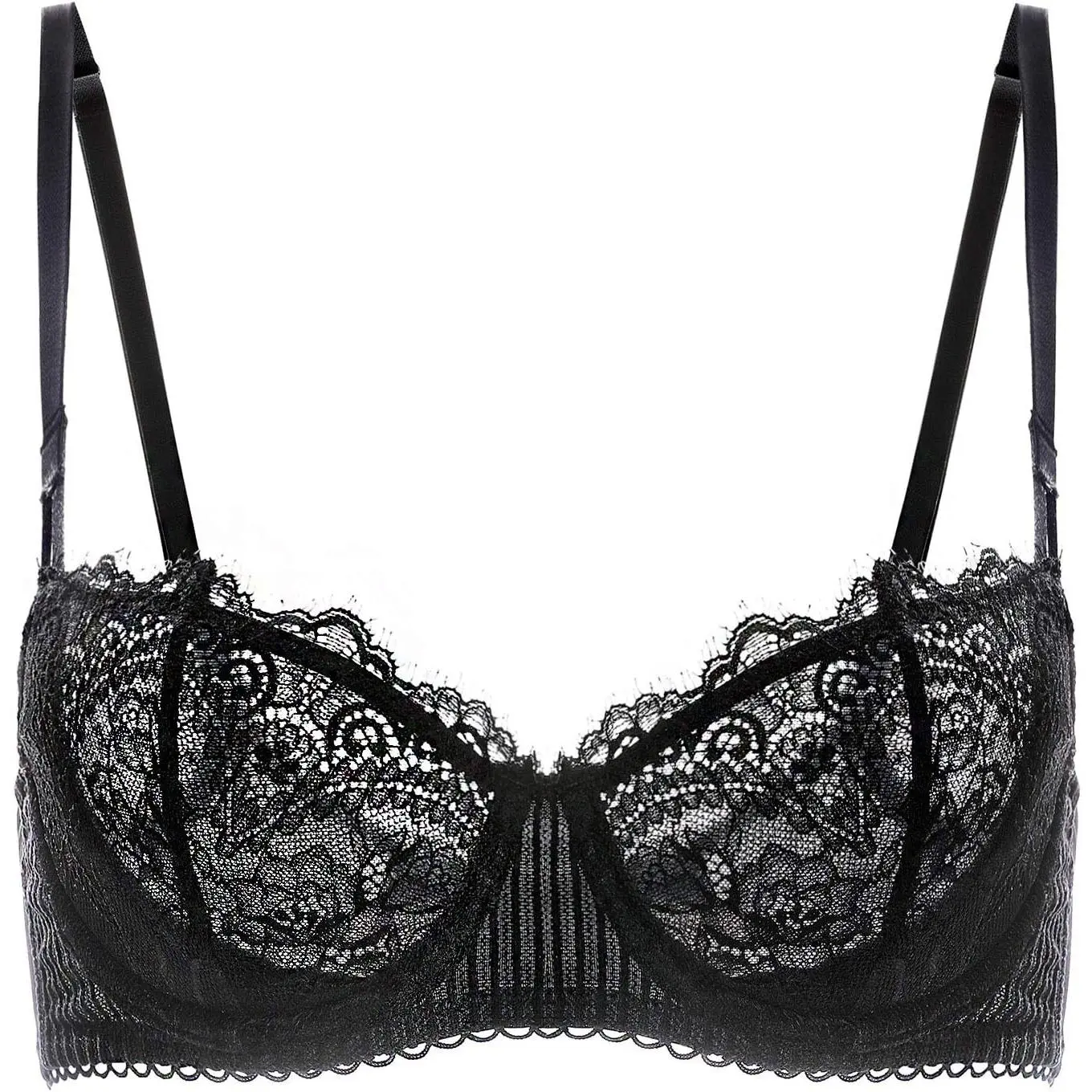 Sheer Mesh and Lace Bra for Women, Plus Size Balconette with Unlined Push Up, Underwire & Convertible Straps, Fashion, Wired, Basic, Criss Cross, Invisible, Sexy