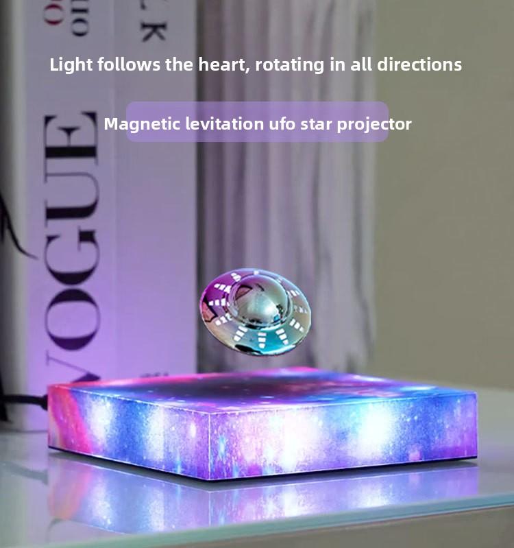 Magnetic Levitation UFO Starry Sky Lamp Gift Ornament Ambient Illumination for Home Decor and Gift Giving with Rotating Feature