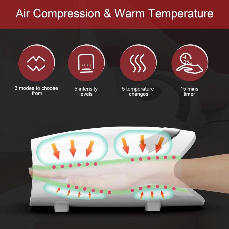 Electric Hand Massager, Graphene Hot Compress 3 Modes 5-gear Rechargeable Hand Massager, Hand Massage for Arthritis and Carpal Tunnel, Gift for Mom